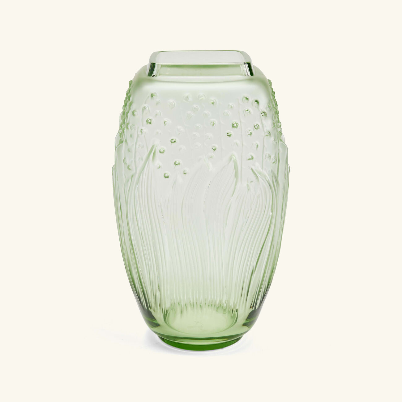 lalique muguet vase medium green