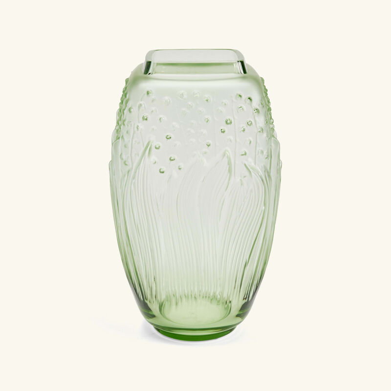 lalique muguet vase medium green
