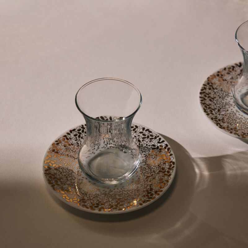 silsal tamrah by razan alazzouni dots arabic tea cup   saucer gold set of 2