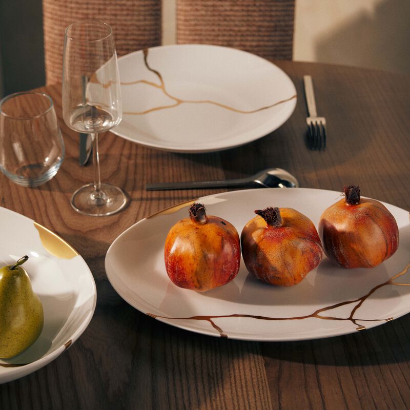 Kintsugi Serving Platter Oval White 38cm bernardaud kintsugi serving platter oval white 38cm