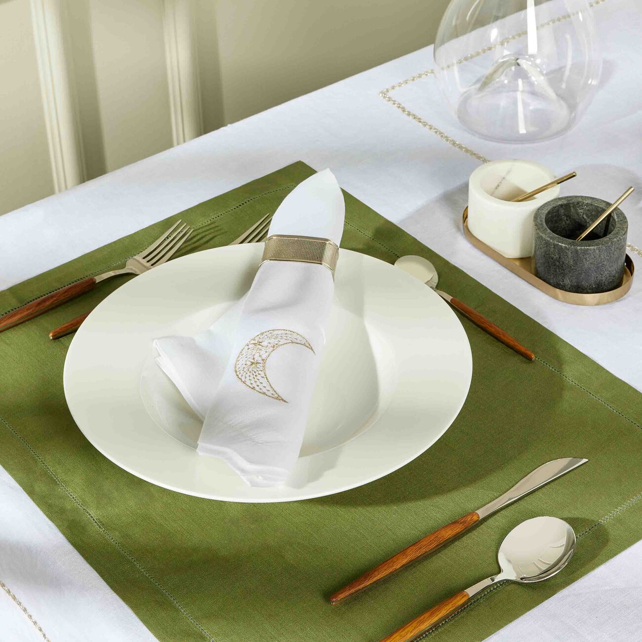 catherine denoual crescent napkin gold set of 6