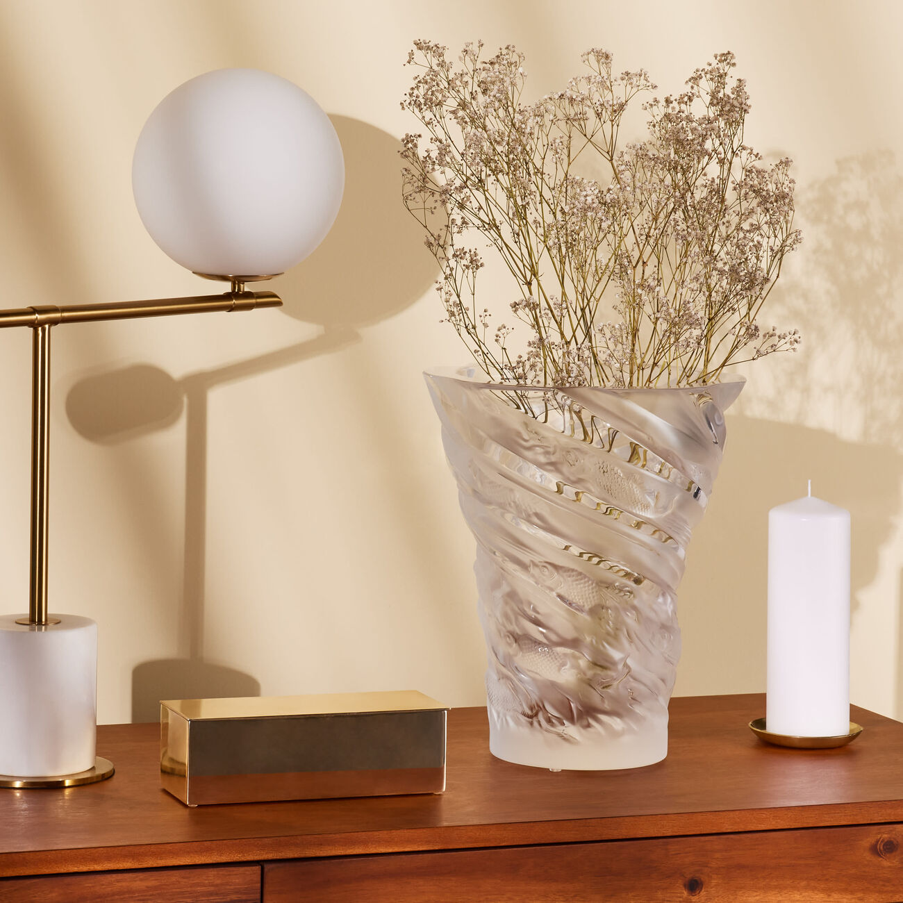 Carpes Koi Vase Medium Clear lalique carpes koi vase medium clear