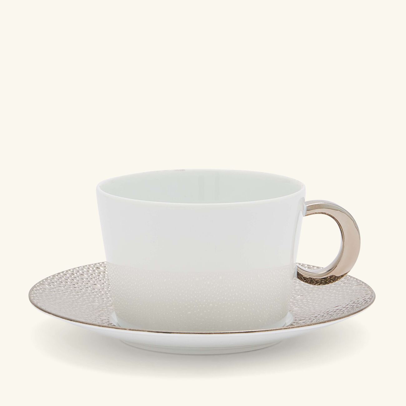 Ecume Tea Cup & Saucer White bernardaud ecume tea cup saucer white