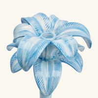 les ottomans palm trees candle holder large blue