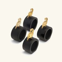 Heron Napkin Ring Black ira udaipur heron napkin ring black