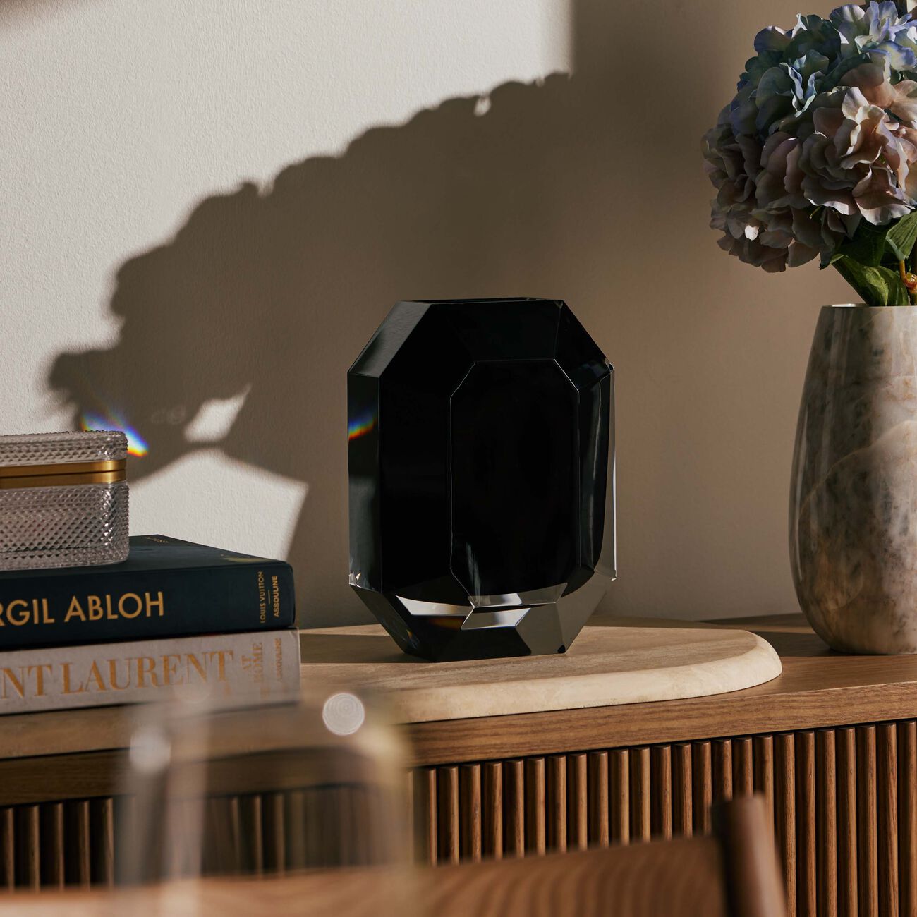 Octogone Vase Small Black baccarat octogone vase small black