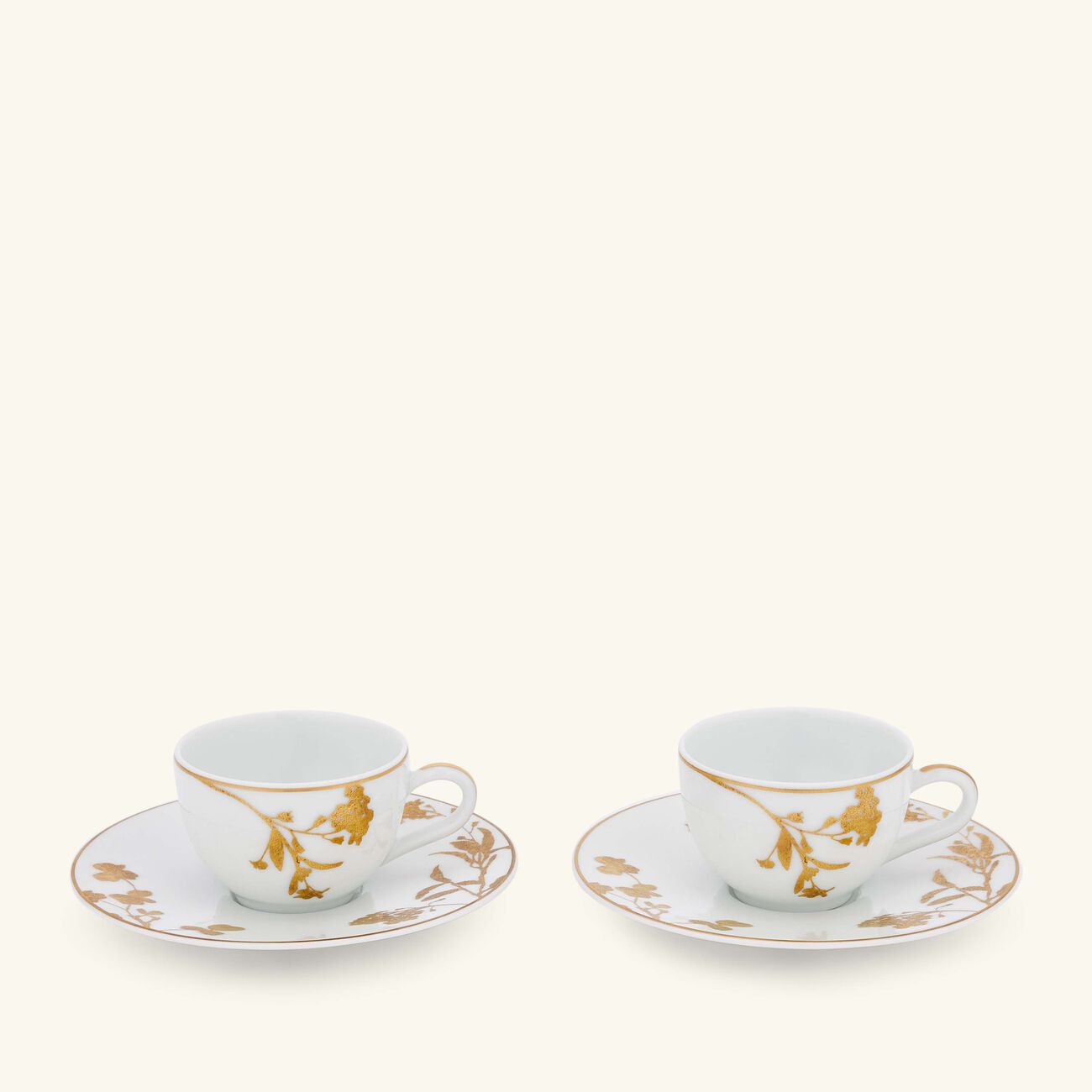 bernardaud v g tal or coffee cup   saucer gold set of 2