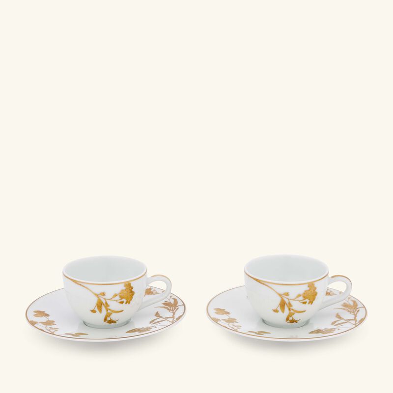 bernardaud v g tal or coffee cup   saucer gold set of 2