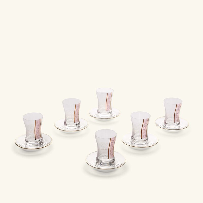 dimlaj nagham teacup   saucer pink set of 6