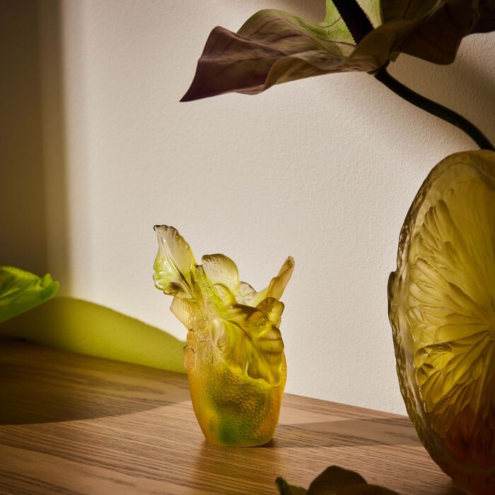 daum citrus vase small yellow limited edition