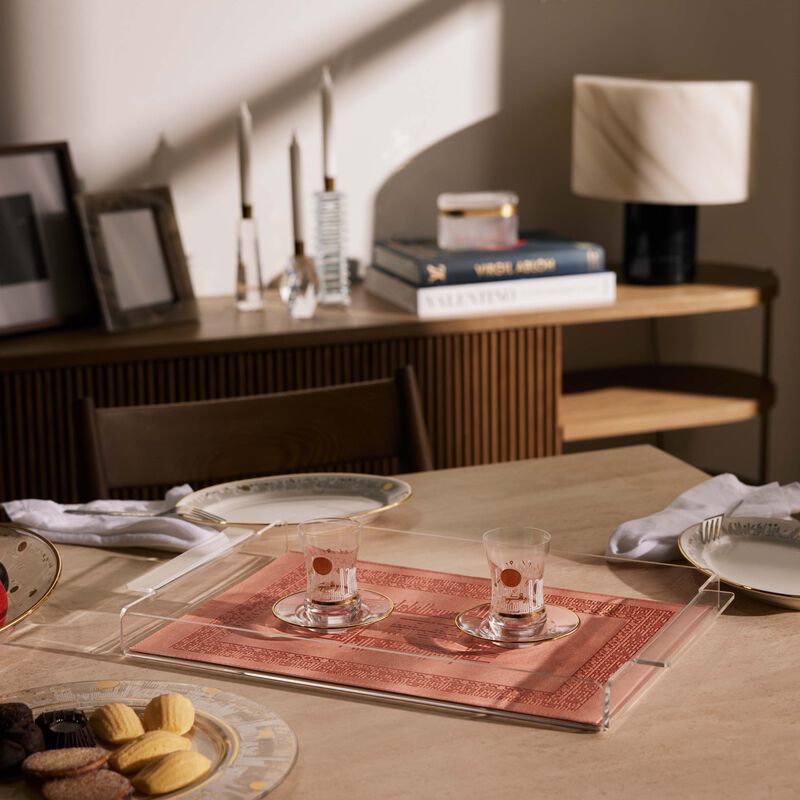 dimlaj shafa serving tray rectangular pink 49x36cm