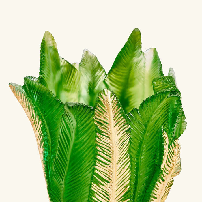 Palm Beach Vase Medium Green daum palm beach vase medium green