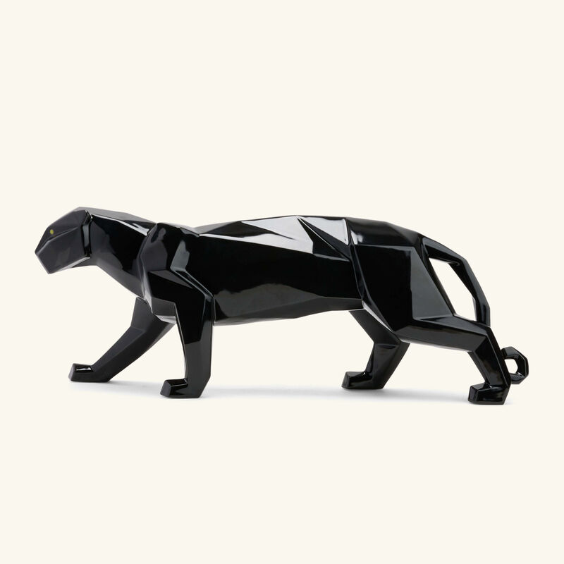 لادرو منحوتة على شكل فهد كبيرة سوداء