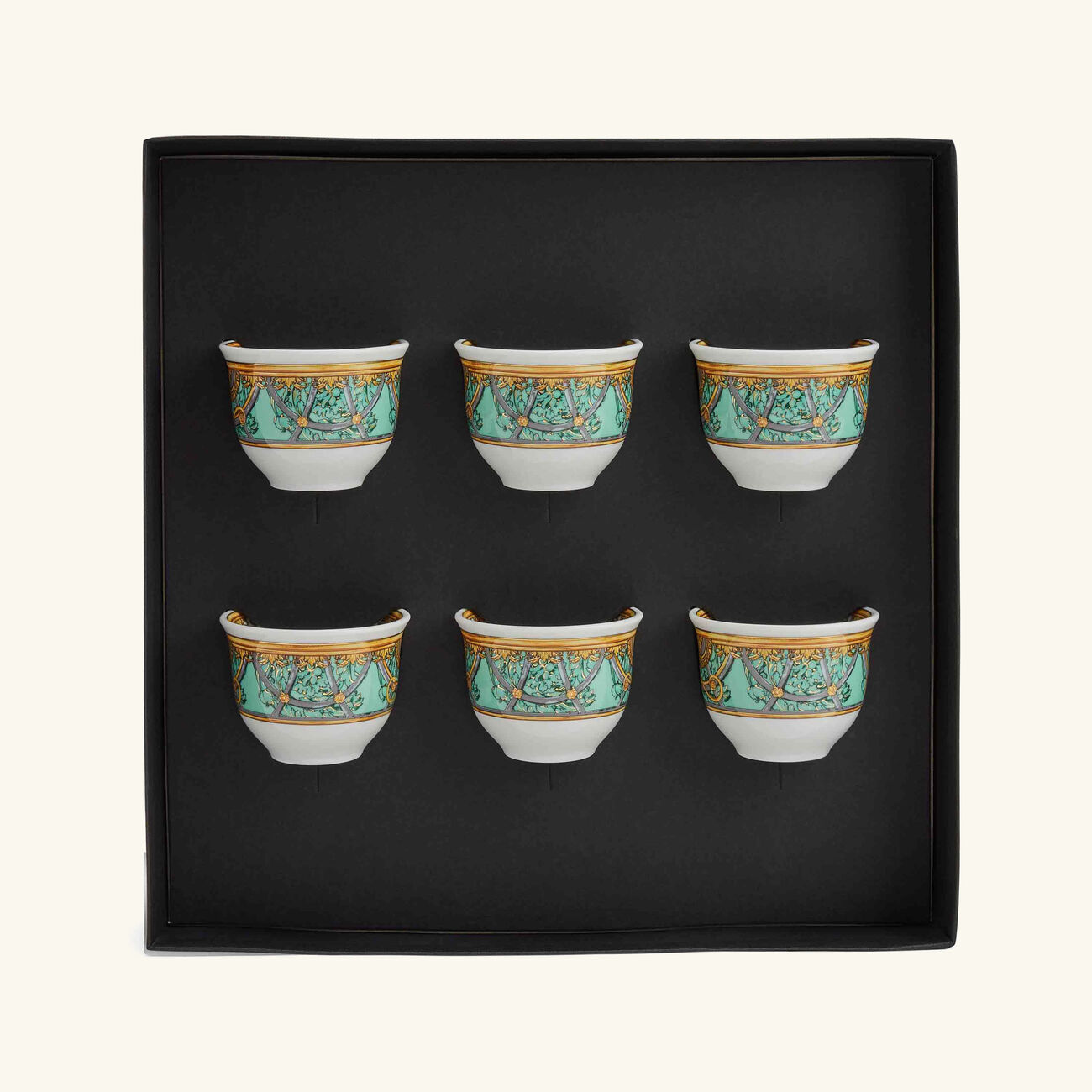 versace scala del palazzo arabic coffee cup green set of 6