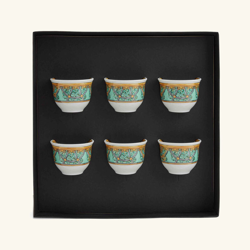 versace scala del palazzo arabic coffee cup green set of 6