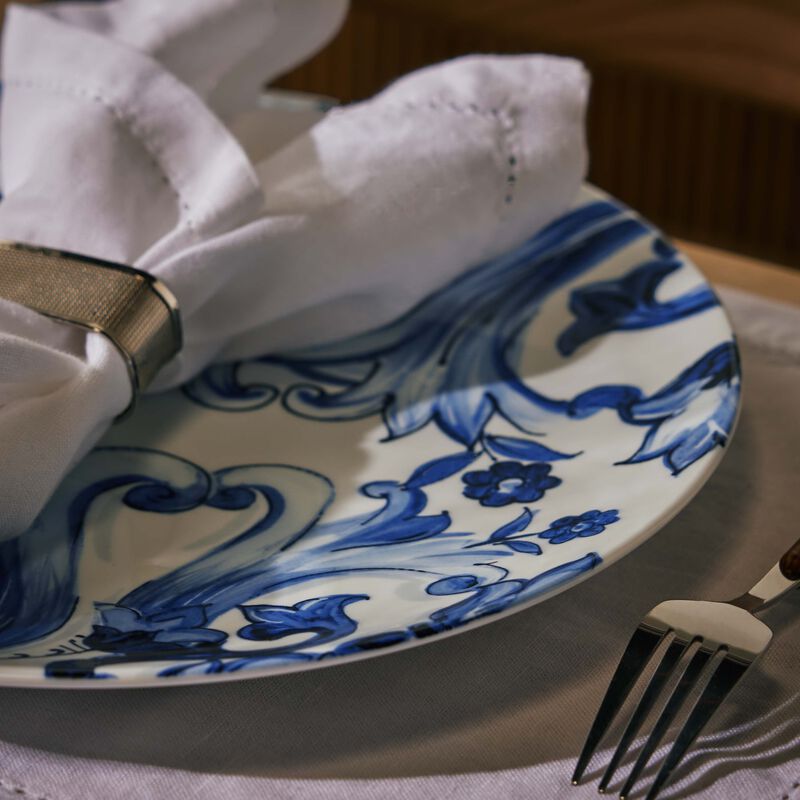 Blu Mediterraneo Fiore Piccolo Charger Plate Blue Round 31cm dolce gabbana casa blu mediterraneo fiore piccolo charger plate blue round 31cm