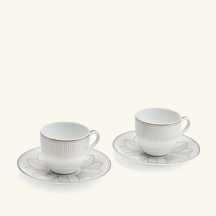 christofle malmaison imp riale coffee cup   saucer white set of 2