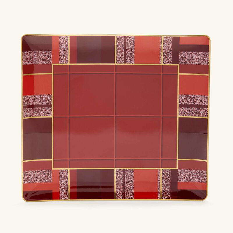 bernardaud tartan tray rectangular small red