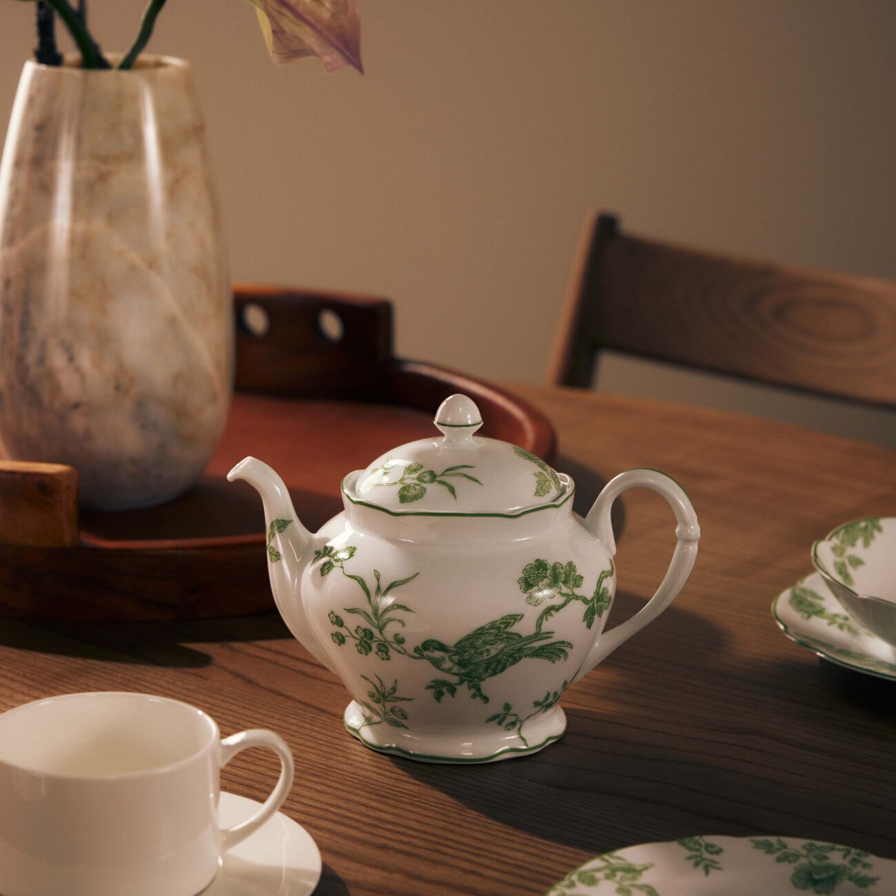 bernardaud albertine tea pot green