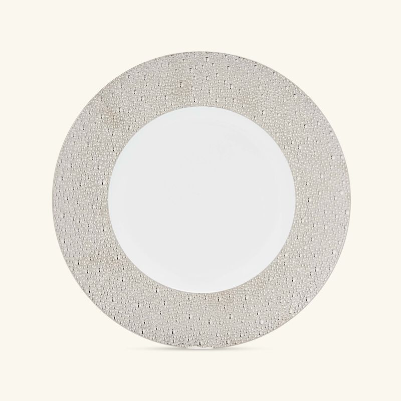 bernardaud ecume serving plate round silver 31cm
