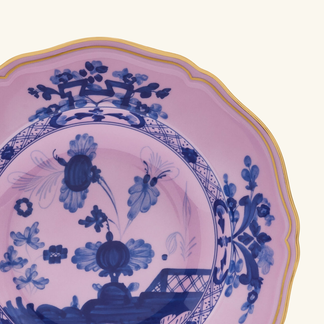 ginori 1735 oriente italiano azalea soup plate pink 24cm