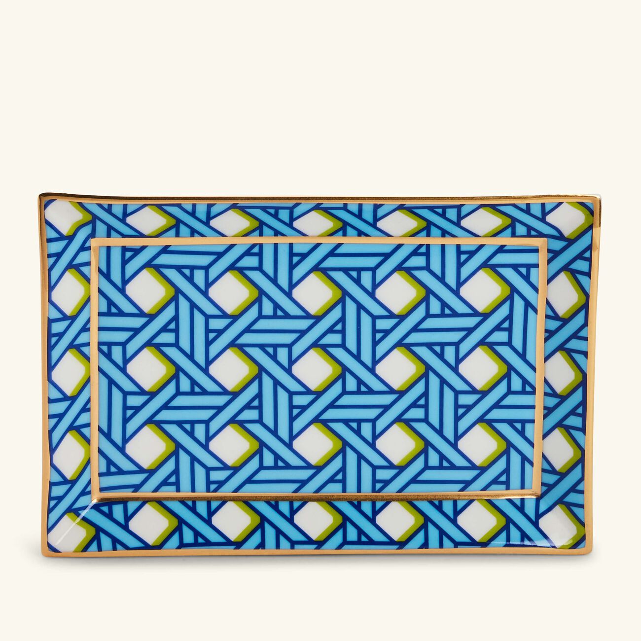 jonathan adler basketweave trinket tray rectangle small blue