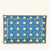 jonathan adler basketweave trinket tray rectangle small blue