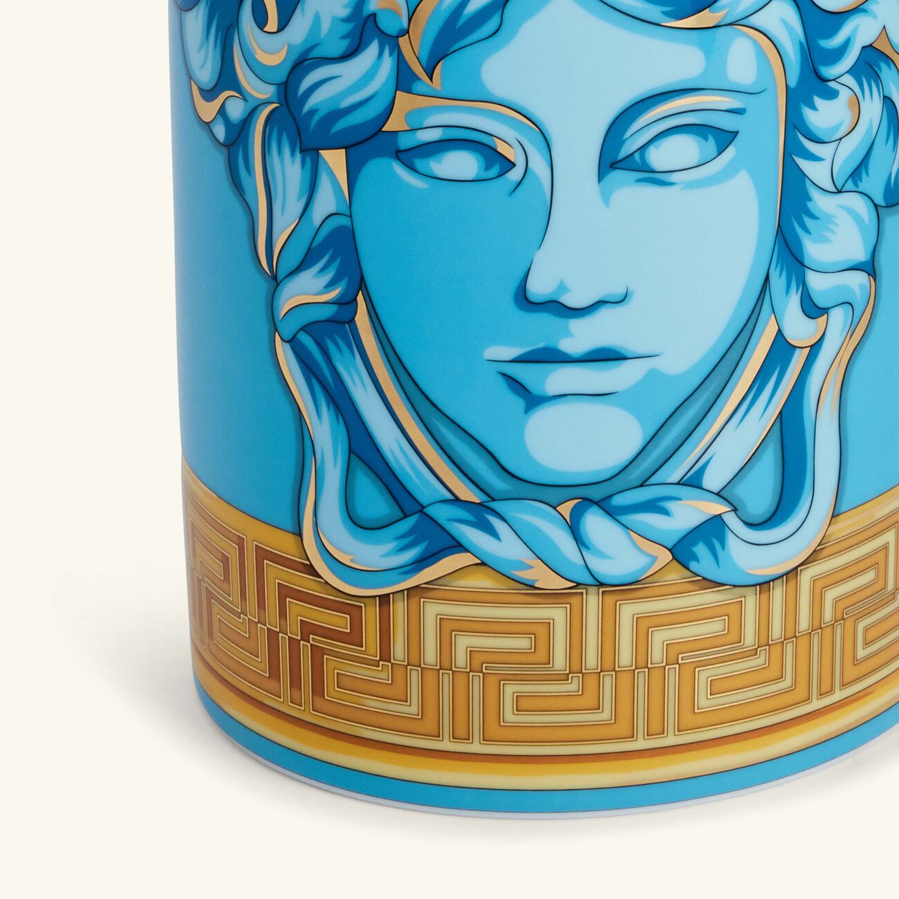 فيرساتشي مزهرية ميدوزا أمبليفايد كوين متوسطة الحجم زرقاء