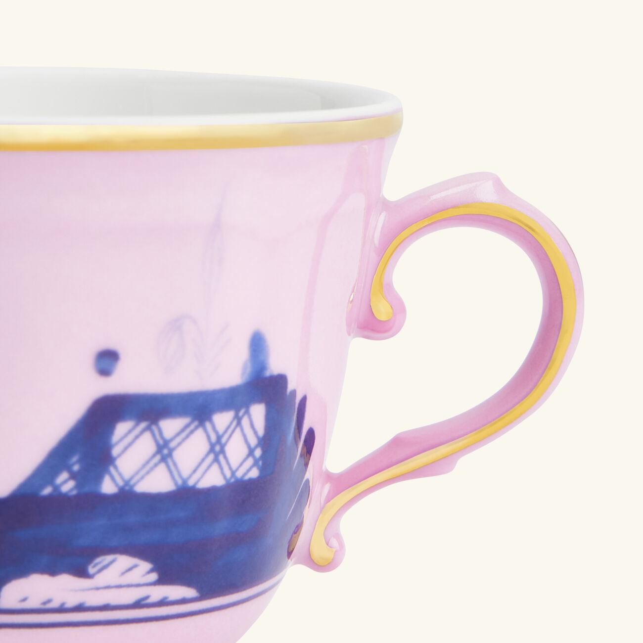 ginori 1735 oriente italiano azalea coffee cup pink