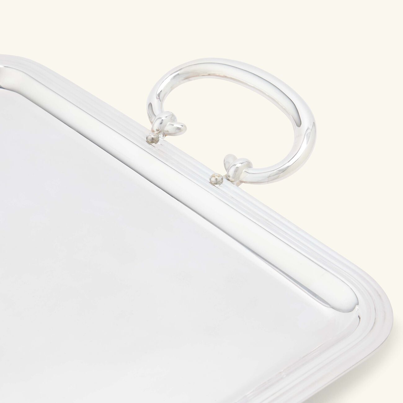 كريستوفل صينية الضيافة آلبي مستطيلة كبيرة مطلية بالفضة مع مقبضين