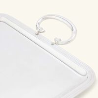 كريستوفل صينية الضيافة آلبي مستطيلة كبيرة مطلية بالفضة مع مقبضين