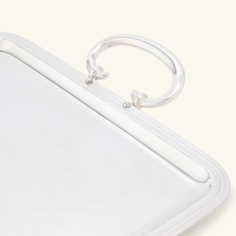 كريستوفل صينية الضيافة آلبي مستطيلة كبيرة مطلية بالفضة مع مقبضين