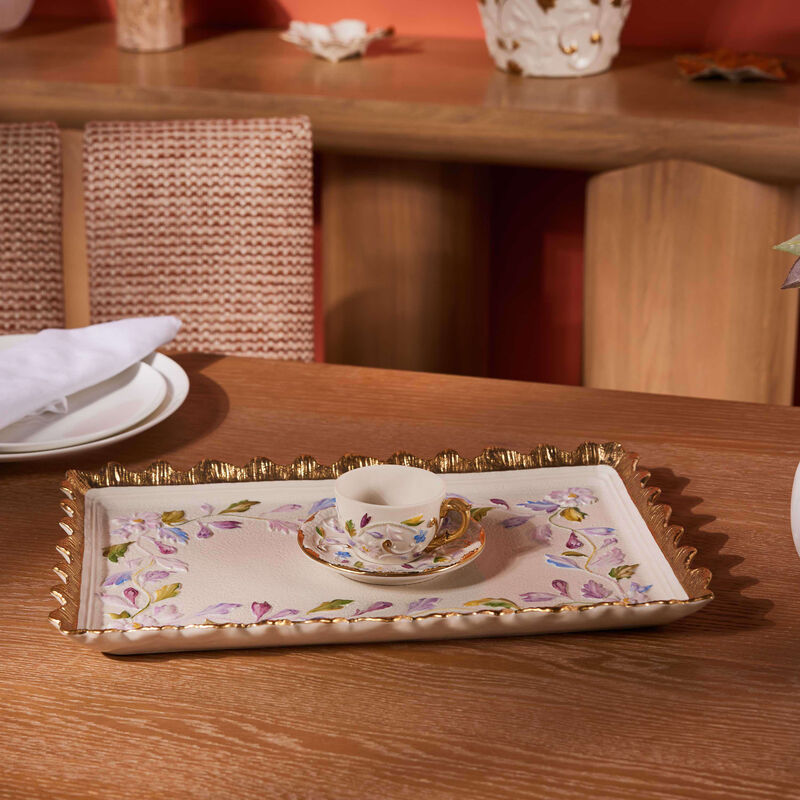Taormina Serving Tray Rectangular Large White villari taormina serving tray rectangular large white