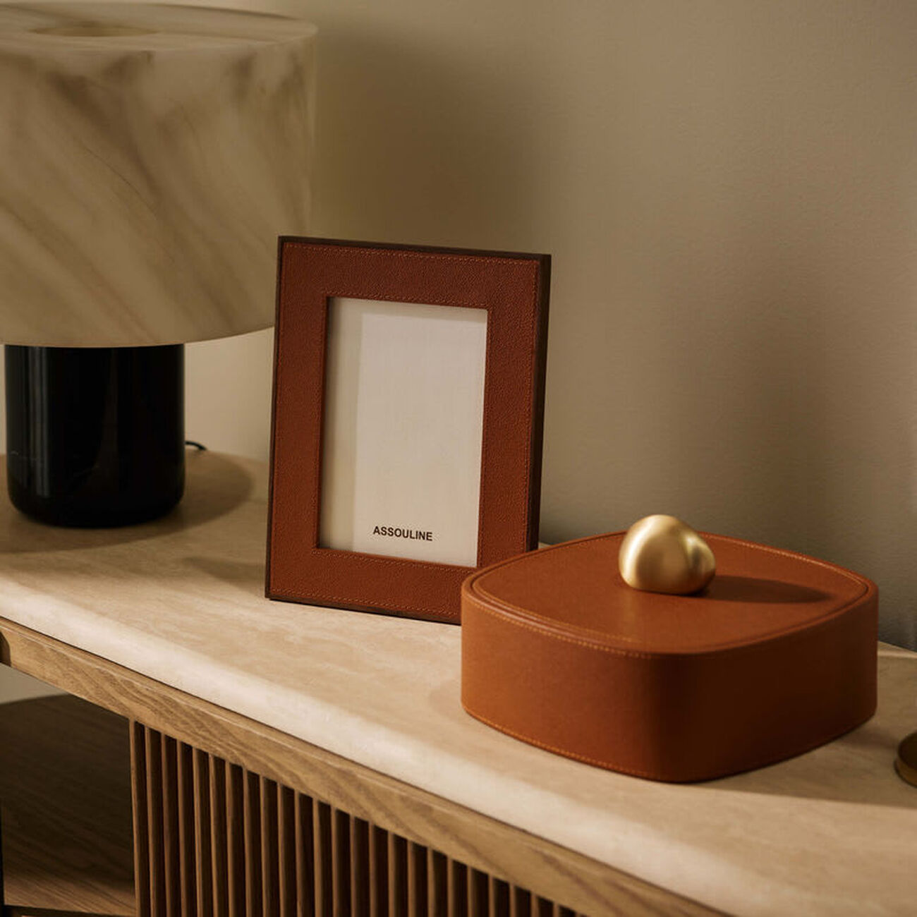 assouline heritage frame camel 24x19 cm