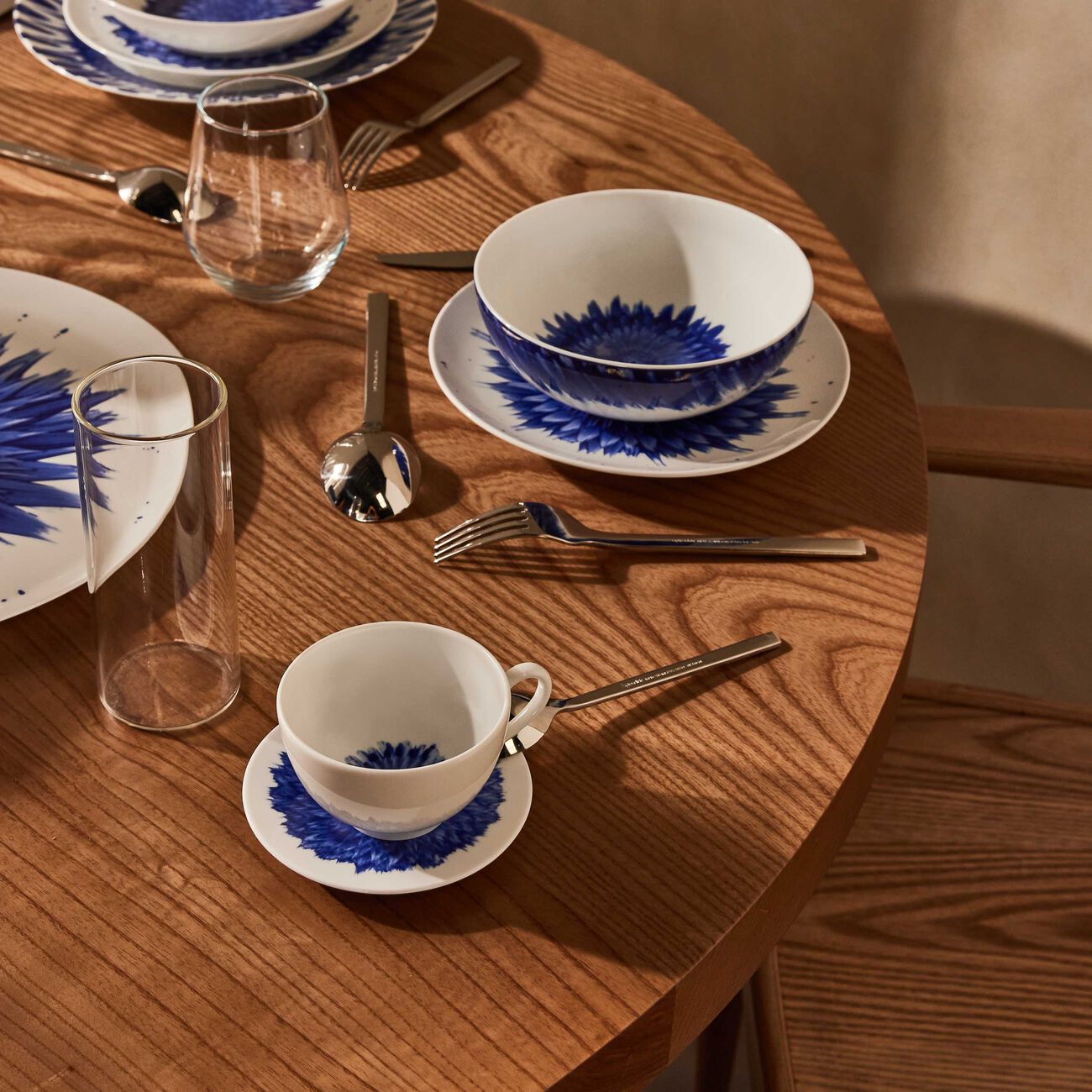 bernardaud in bloom tea cup   saucer blue