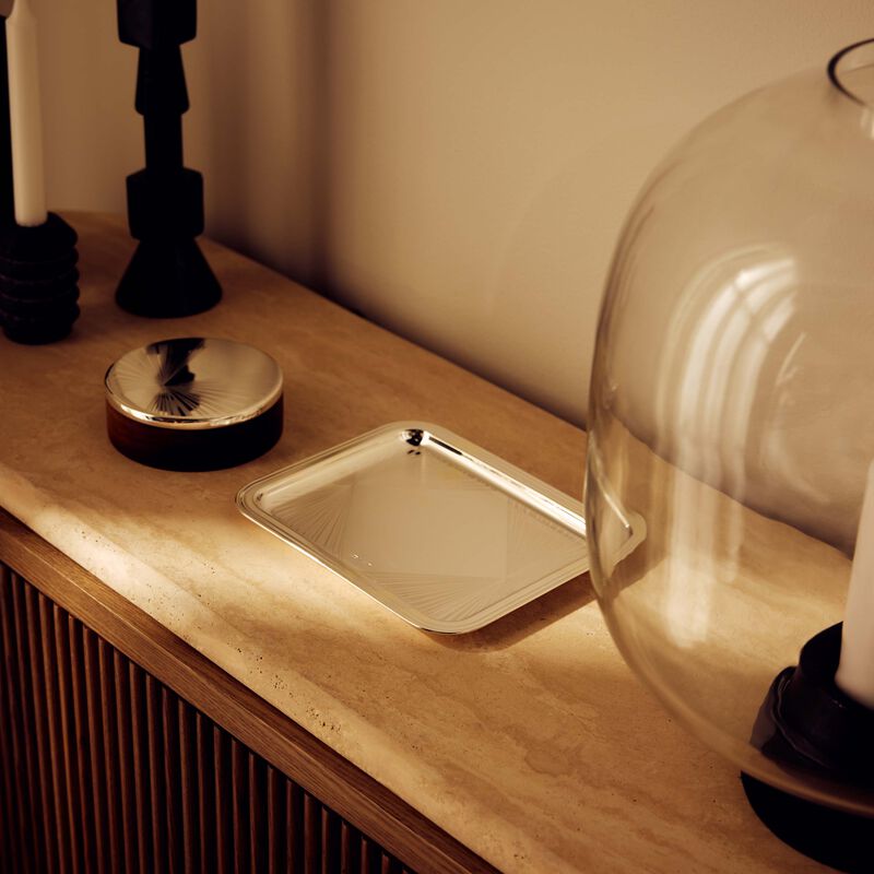 كريستوفل صينية أفير سبيسيال مستطيلة صغيرة مطلية بالفضة لياسمين الملا