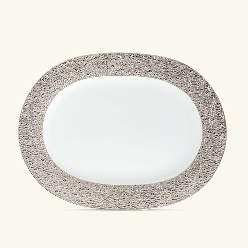Ecume Serving Platter Oval Silver 35cm bernardaud ecume serving platter oval silver 35cm