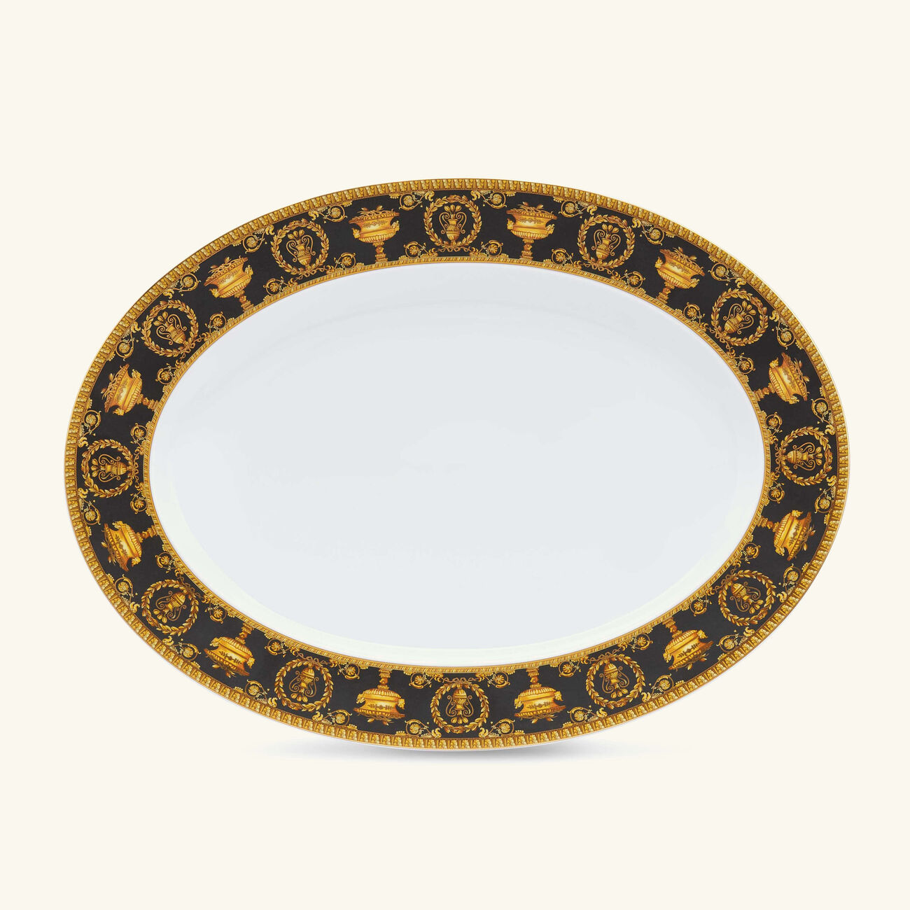 versace i love baroque nero serving platter oval black 30cm