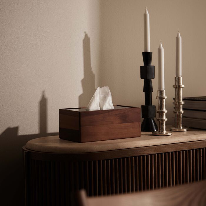 christofle uni tissue box walnut