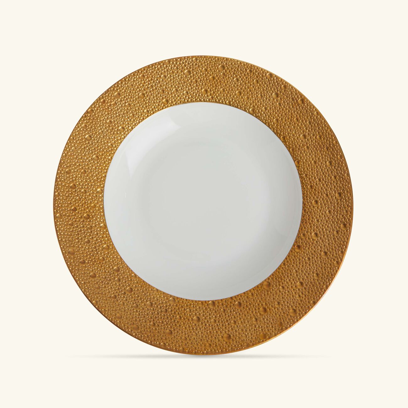 bernardaud ecume soup plate round gold 29cm