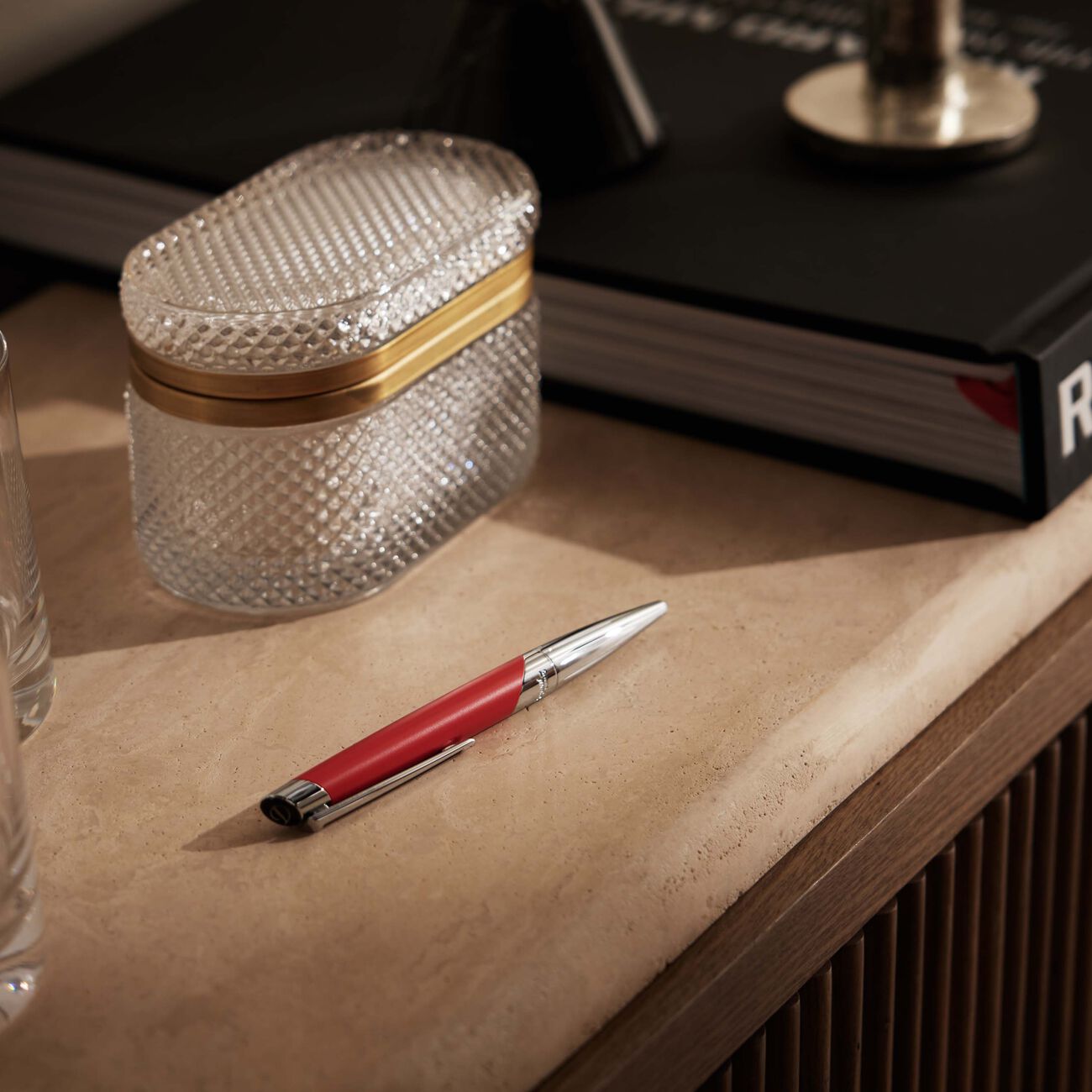 st dupont defi millennium ballpoint pen red