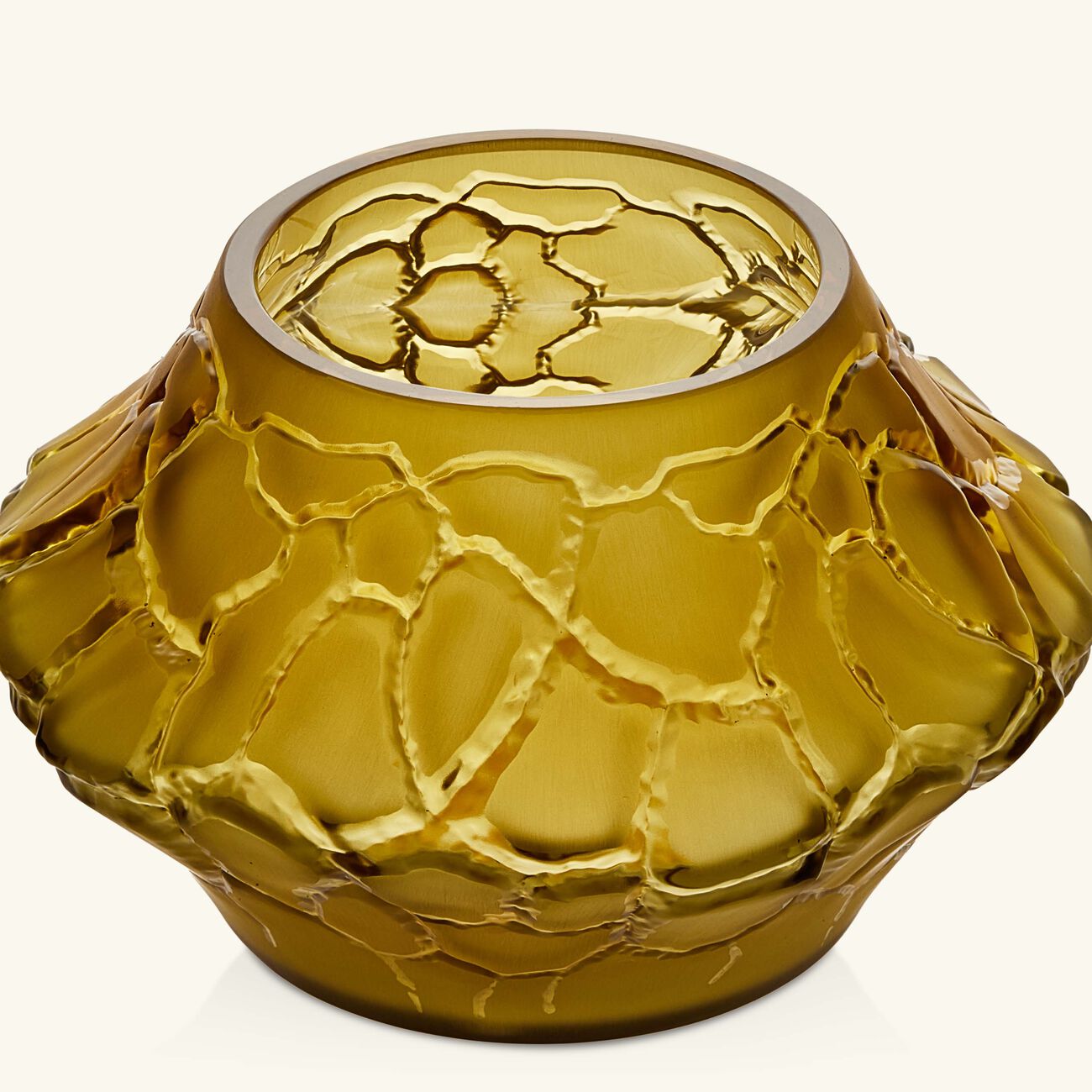 Terramineral Caldera Vase Votive Round Mini Yellow lalique terramineral caldera vase votive round mini yellow