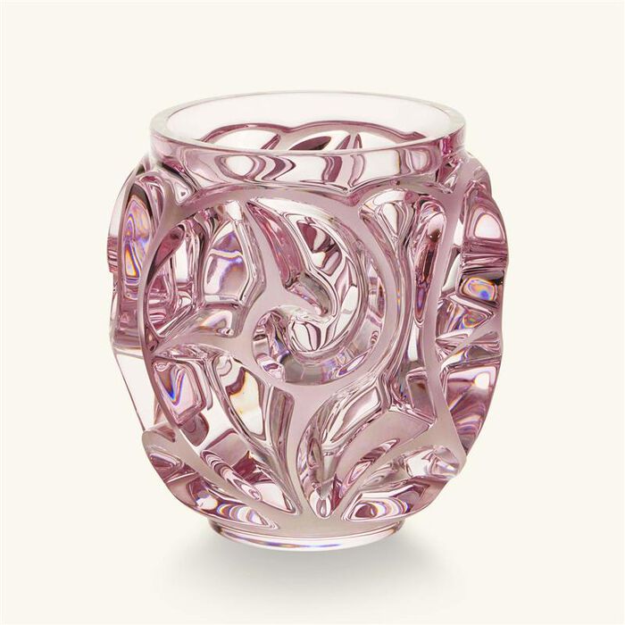 lalique tourbillons vase mini pink