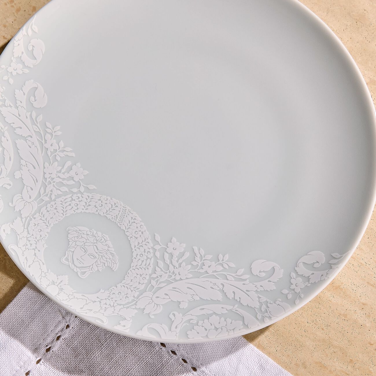 versace barocco 92 bianco bread plate round white 17cm