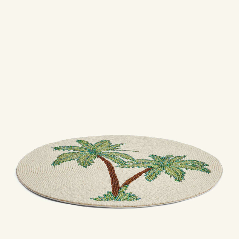 Jungle Beaded Placemat White les ottomans jungle beaded placemat white