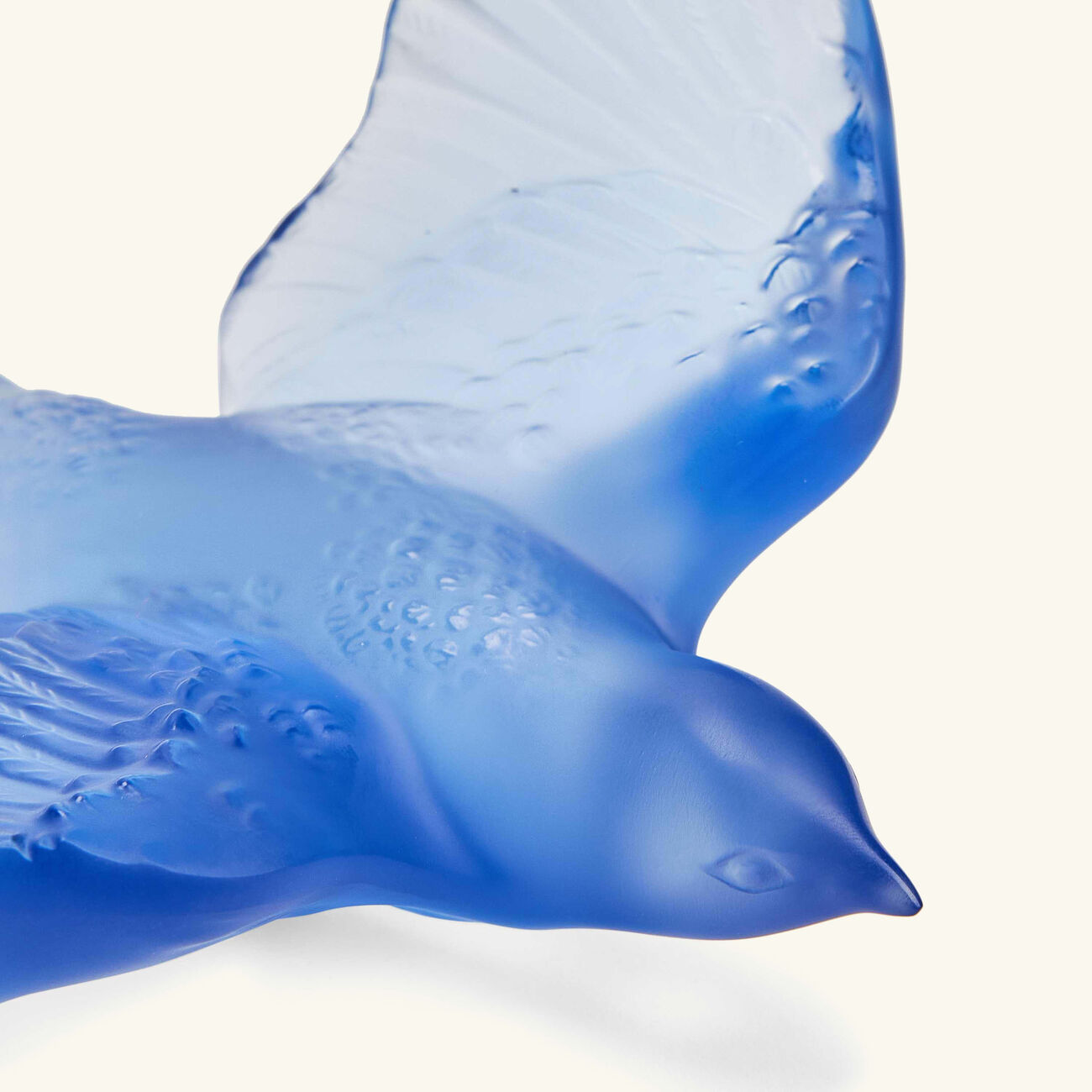 lalique swallow wings up sculpture small blue