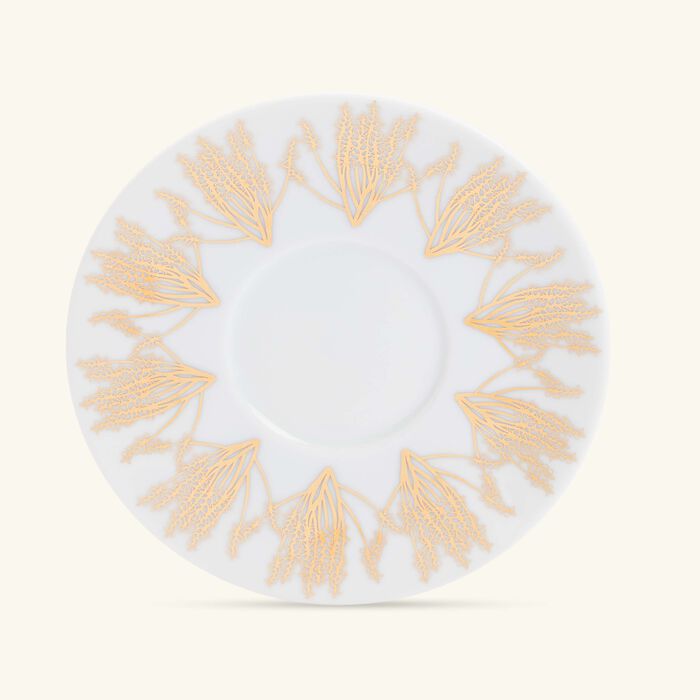 صلصال طقم تمرة بالتعاون مع رزان العزوني المؤلف من 2 فنجانين للشاي مع صحنيهما باللون الذهبي