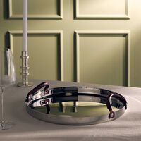 christofle mood nomade tray round large stainless steel