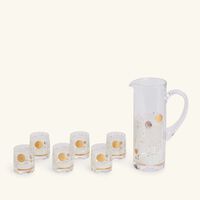 Hayat Drinking Glass and Jug Gold Set of 7 dimlaj hayat drinking glass and jug gold set of 7