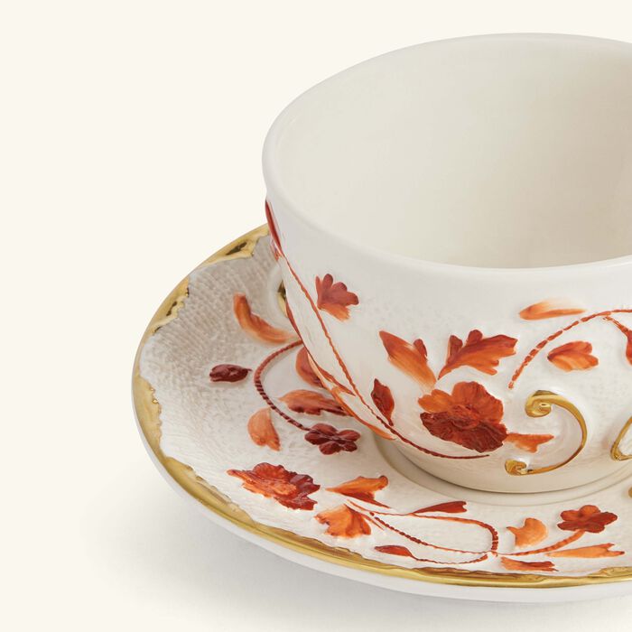 villari taormina tea cup   saucer red